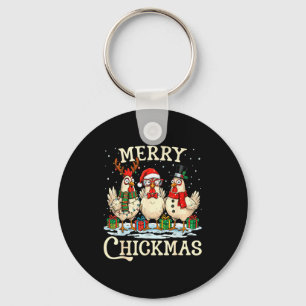 Chaveiro Frango Natal Chapéu de Papai Noel Alegre Chickmas