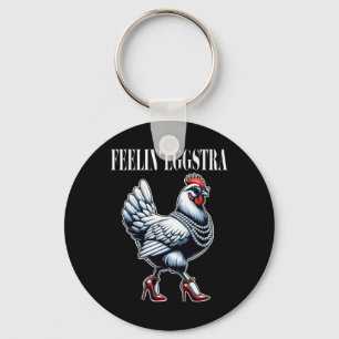Chaveiro Frango Sentimento Divertido Gráfico Extra Feminino