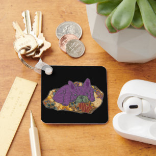 Chaveiro Französische Bulldogge auf Kissen