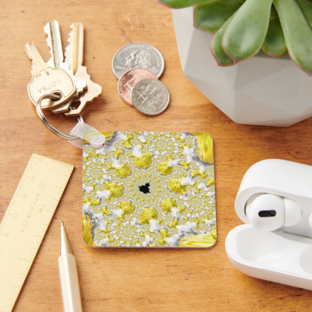 Chaveiro Fratura Simétrica Amarela abstrato (Mesa)