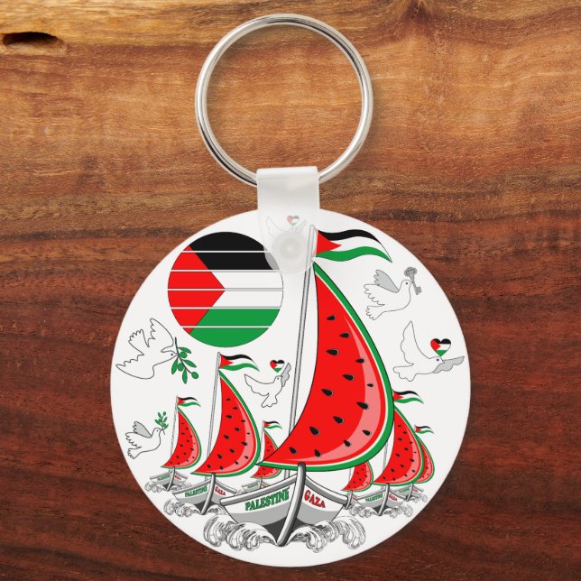 Chaveiro Freedom Global Sumud Flotilla Boats para Gaza (Frente)