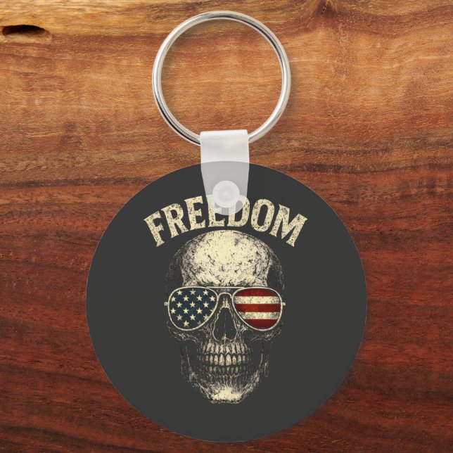 Chaveiro Freedom Patriotic Skull USA (Frente)