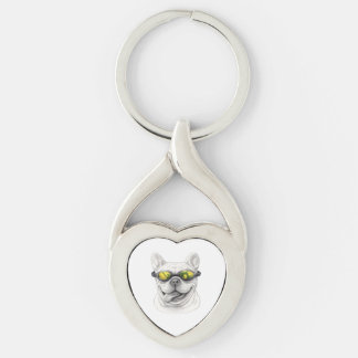 Chaveiro French Bulldog Heart Keychain 