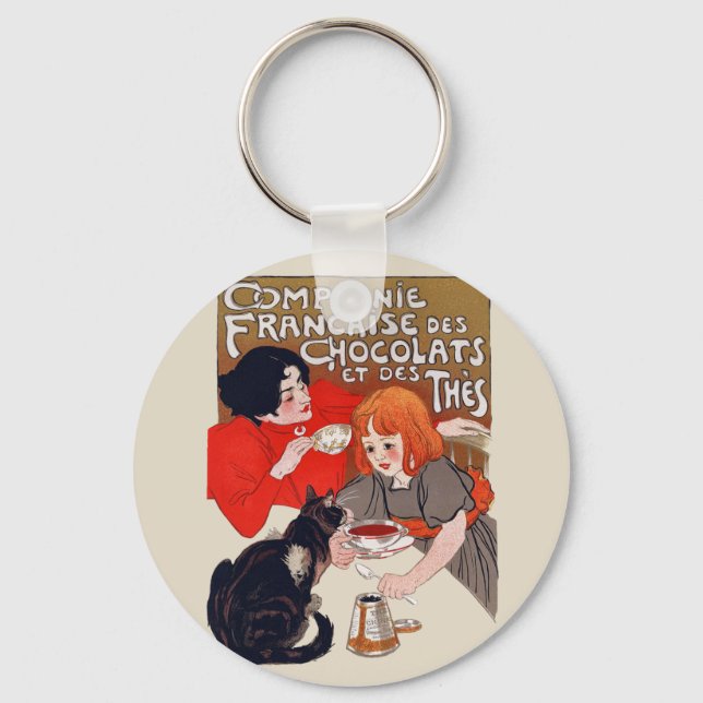 Chaveiro French Chocolate Party Steinlen Art (Frente)