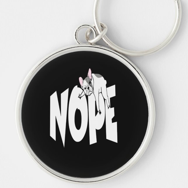 Chaveiro French Gift | Cachorro Francês Cute Nope (Frente)