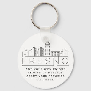 Chaveiro Fresno, California Stylizated Skyline  Slogan Pers