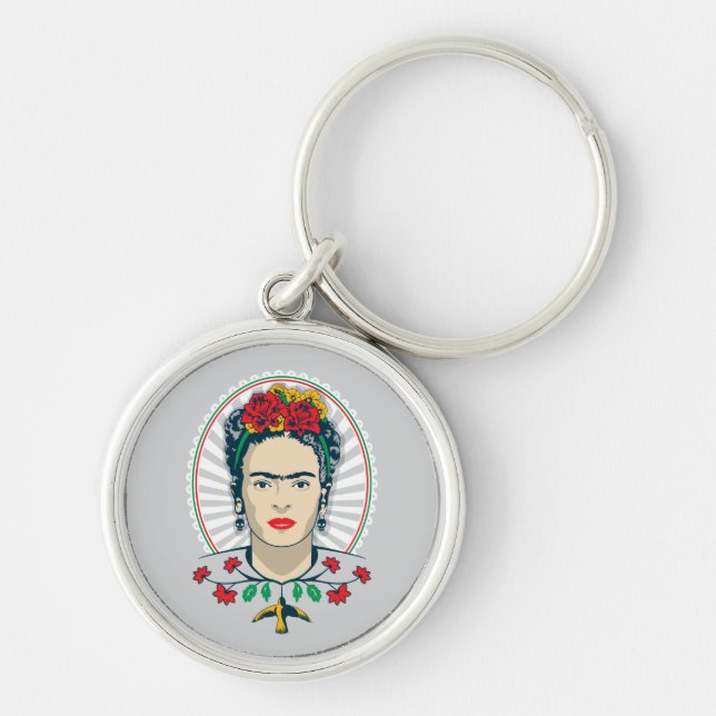 Chaveiro Frida Kahlo| Vintage Floral (Frente)