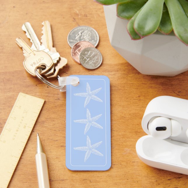 Chaveiro Frigorífico branco costeiro em Blue Personalizado (Mesa)