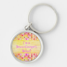 Chaveiro Fringe de Cowgirl amarela e rosa