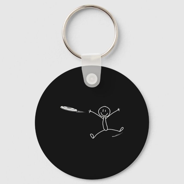Chaveiro Frisbee Stickman Disc Golf Funny Ultimate Frisbee  (Frente)