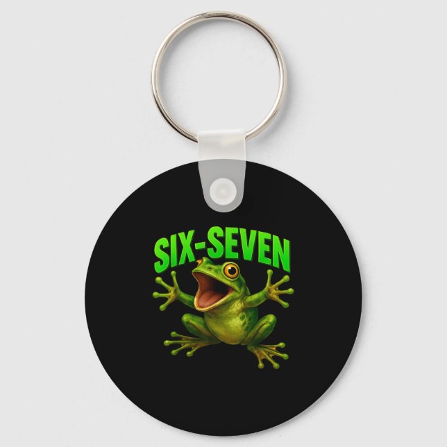 Chaveiro Frog 67 Meme Six Seven Funny Gen Alpha  (Frente)