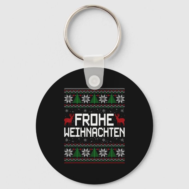 Chaveiro Frohe Weihnachten German Merry Christmas Holidays  (Frente)