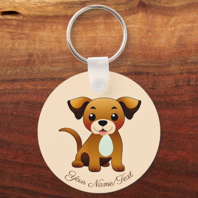 Chaveiro Fröhlicher, brauner Hund, sitzend -  (Frente)