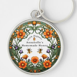 Chaveiro Fronteira Floral Art Nouveau Mel Caseiro