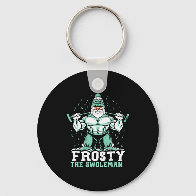Chaveiro Frosty The Swoleman Funny Buff Swole Snowman Gym M (Frente)
