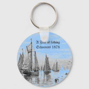 Chaveiro "Frota de Escunas de Pesca Vintage-1878,"