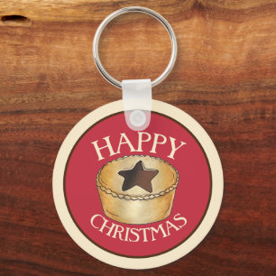 Chaveiro FRUTA britânica Mince Pie Feliz Natal