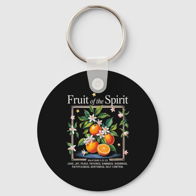 Chaveiro Fruta Cristã Do Espírito Vintage Fruta Laranja (Frente)