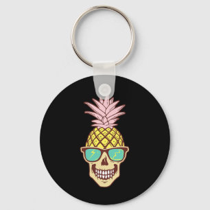 Chaveiro Fruta de abacaxi-do-crânio Pulga Praia de Aloha Ha