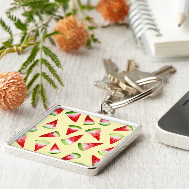 Chaveiro Fruta de aquarela de melancia (Lateral)