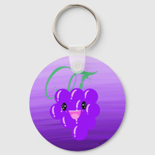 Chaveiro Fruta de Uva Kawaii Roxo Púrpura
