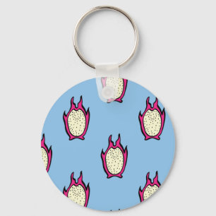 Chaveiro Fruta Dragão: Desenho de Tinta Vintage.