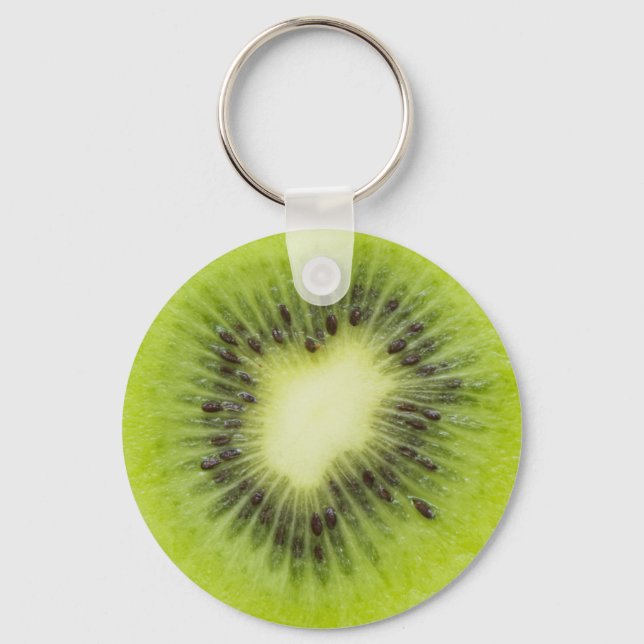 Chaveiro Fruta fresca de kiwi. Fechamento de fatias redonda (Frente)