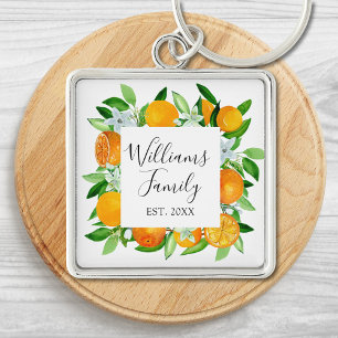 Chaveiro Frutas e Flores de Laranja Elegantes Floral de Ver