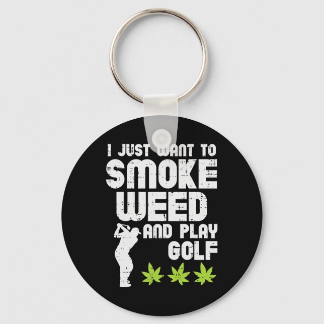 Chaveiro Fumar Maconha Jogar Golfe Golfista Thc Jogador de  (Frente)