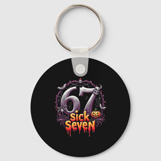 Chaveiro Fun Six Seven 6 7 Meme Design Fun Sick Seven Hallo (Frente)