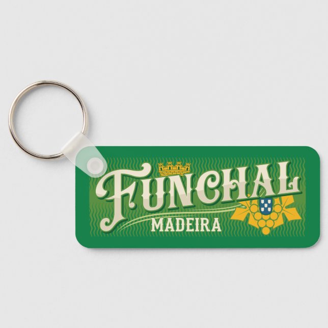 Chaveiro Funchal de Texto Personalizado Madeira (Verso)