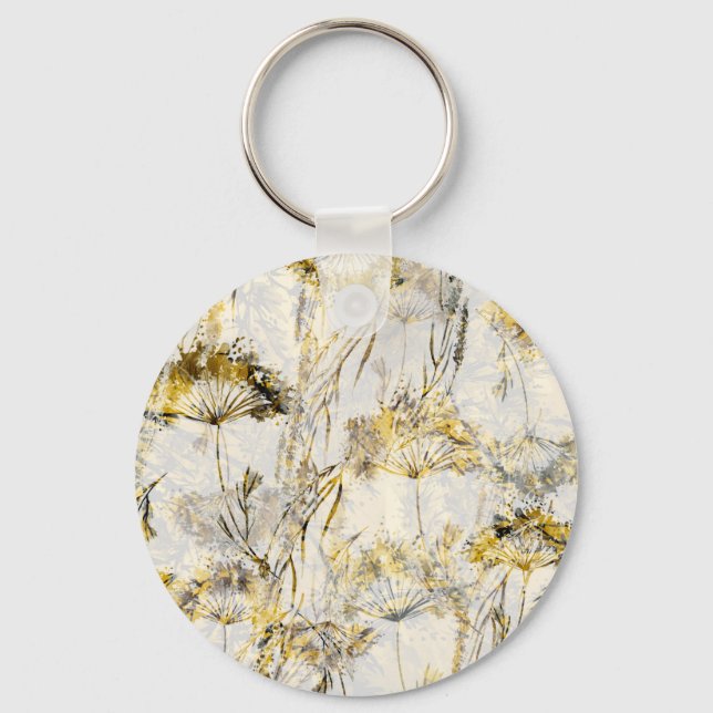 Chaveiro fundo aquarela abstrato: dandelion, juniper (Frente)