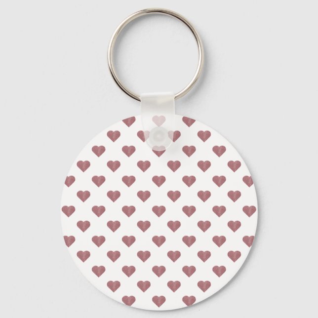 Chaveiro Fundo Branco dos Corações Dourados com Rosa de bri (Frente)