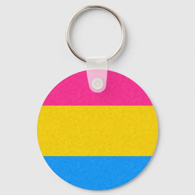 Chaveiro Fundo Colorido do Sinalizador do Orgulho Pansexual (Frente)