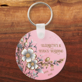 Chaveiro Fundo de casamento com brilho rosa elegante
