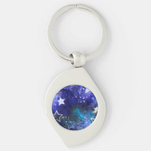 Chaveiro Fundo de Espaço com Estrelas