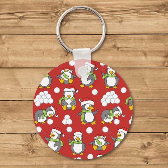 Chaveiro fundo de pinguins de Natal (Criador carregado)