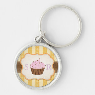Chaveiro Fundo do cupcake do vintage