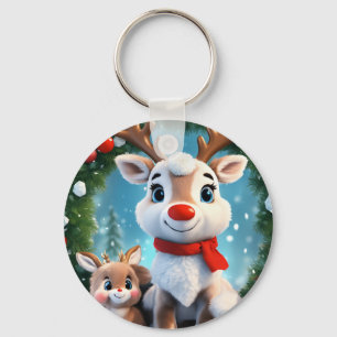 Chaveiro Fundo do Floco de Neve 3D com Design do Flor Puffy