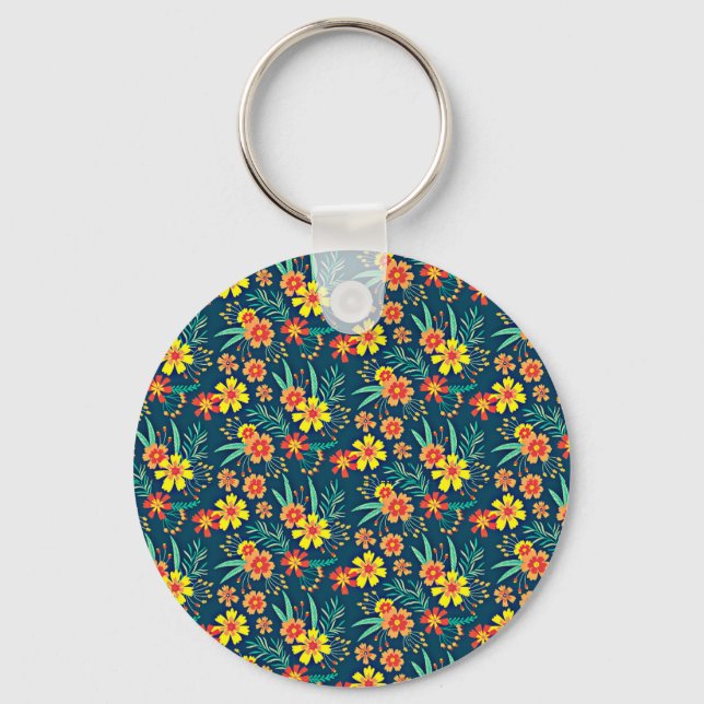 Chaveiro Fundo Floral Belo Design-46566 (Frente)