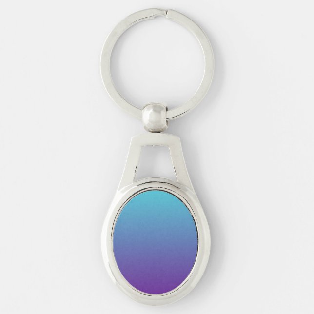 Chaveiro Fundo Gradiente Simples Roxo Turquesa Azul (Frente)