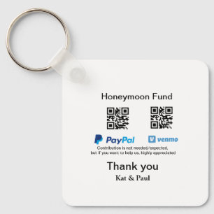 Chaveiro Fundo Honeymoon PayPal Venmo obrigado de código QR