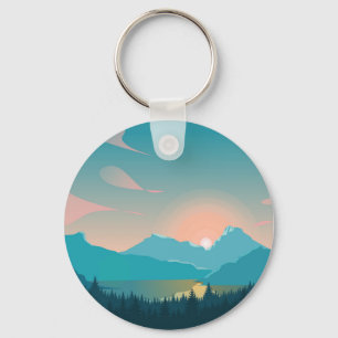Chaveiro Fundo paisagístico da montanha azul