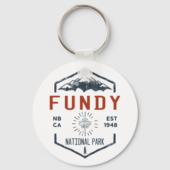 Chaveiro Fundy National Park Canada Vintage aflita (Frente)