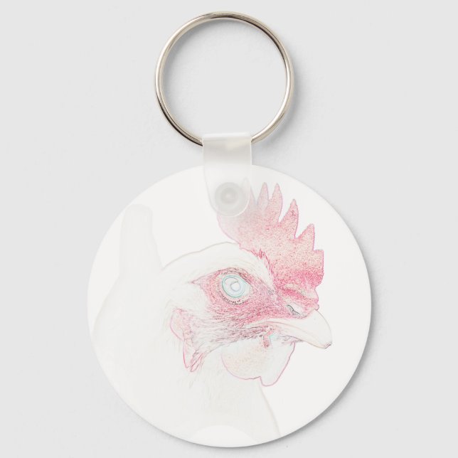 Chaveiro Funky Chicken Hen Rooster Head (Frente)