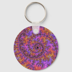 Chaveiro Funky Trippy Colorido Vibrante Espiral Fractal