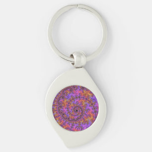 Chaveiro Funky Trippy Colorido Vibrante Espiral Fractal