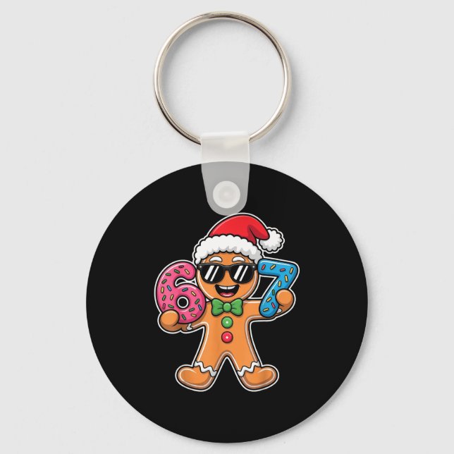 Chaveiro Funny 67 Christmas Six Seven Meme Xmas Gingerbread (Frente)