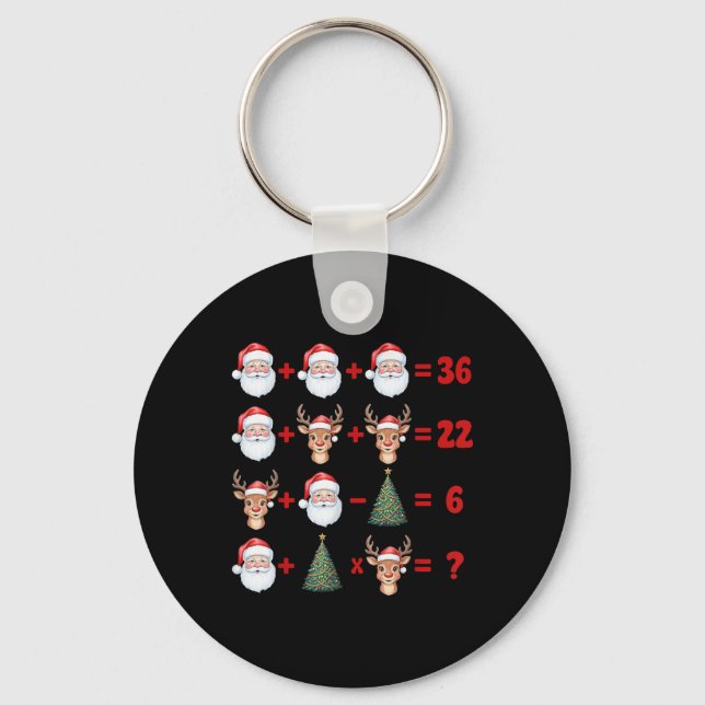 Chaveiro Funny 67 Meme Christmas Math Teacher Santa Six Sev (Frente)