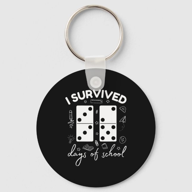 Chaveiro Funny 6 7 Meme I Survived 67 Days Of School Domino (Frente)